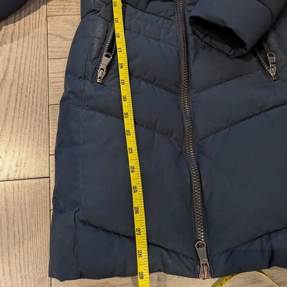 Girls Pajar Navy Midi Hooded Puffer Jacket with Faux Fur - Size 7/8 Like New - Picture 11 of 11